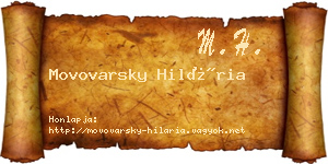 Movovarsky Hilária névjegykártya